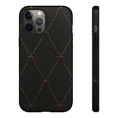 Black Barbed Wire Grid Tough Case
