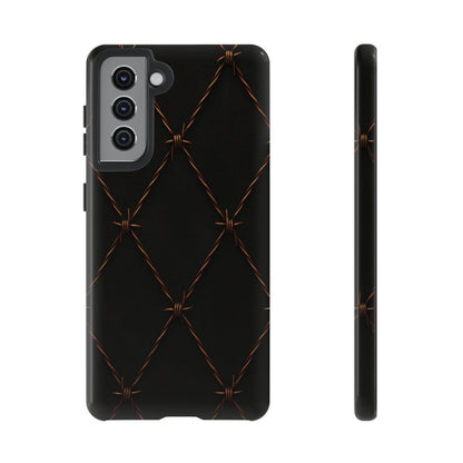 Black Barbed Wire Grid Tough Case