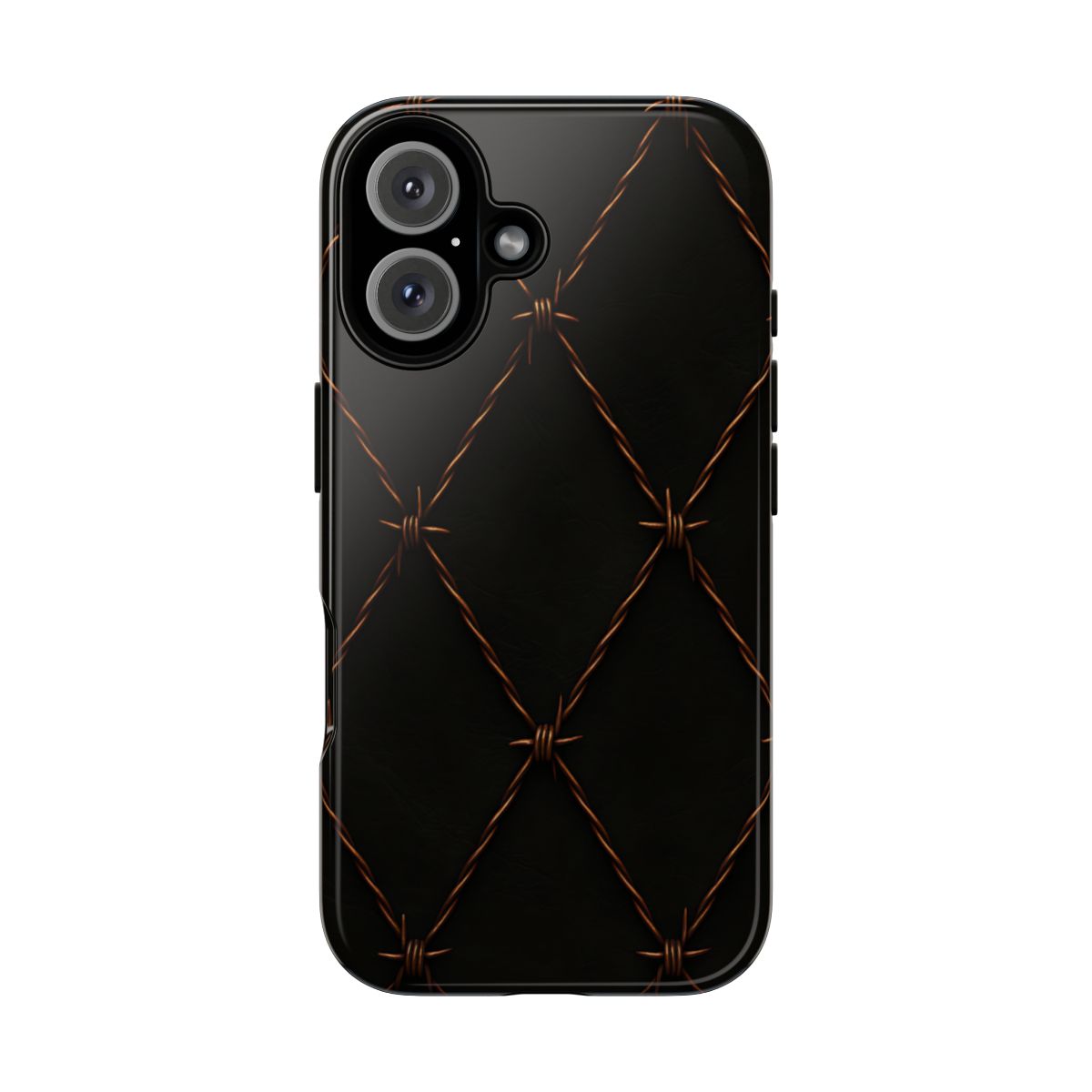 Black Barbed Wire Grid Tough Case