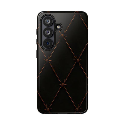 Black Barbed Wire Grid Tough Case