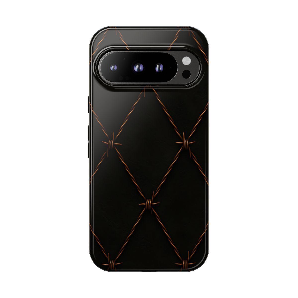 Black Barbed Wire Grid Tough Case