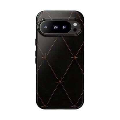 Black Barbed Wire Grid Tough Case