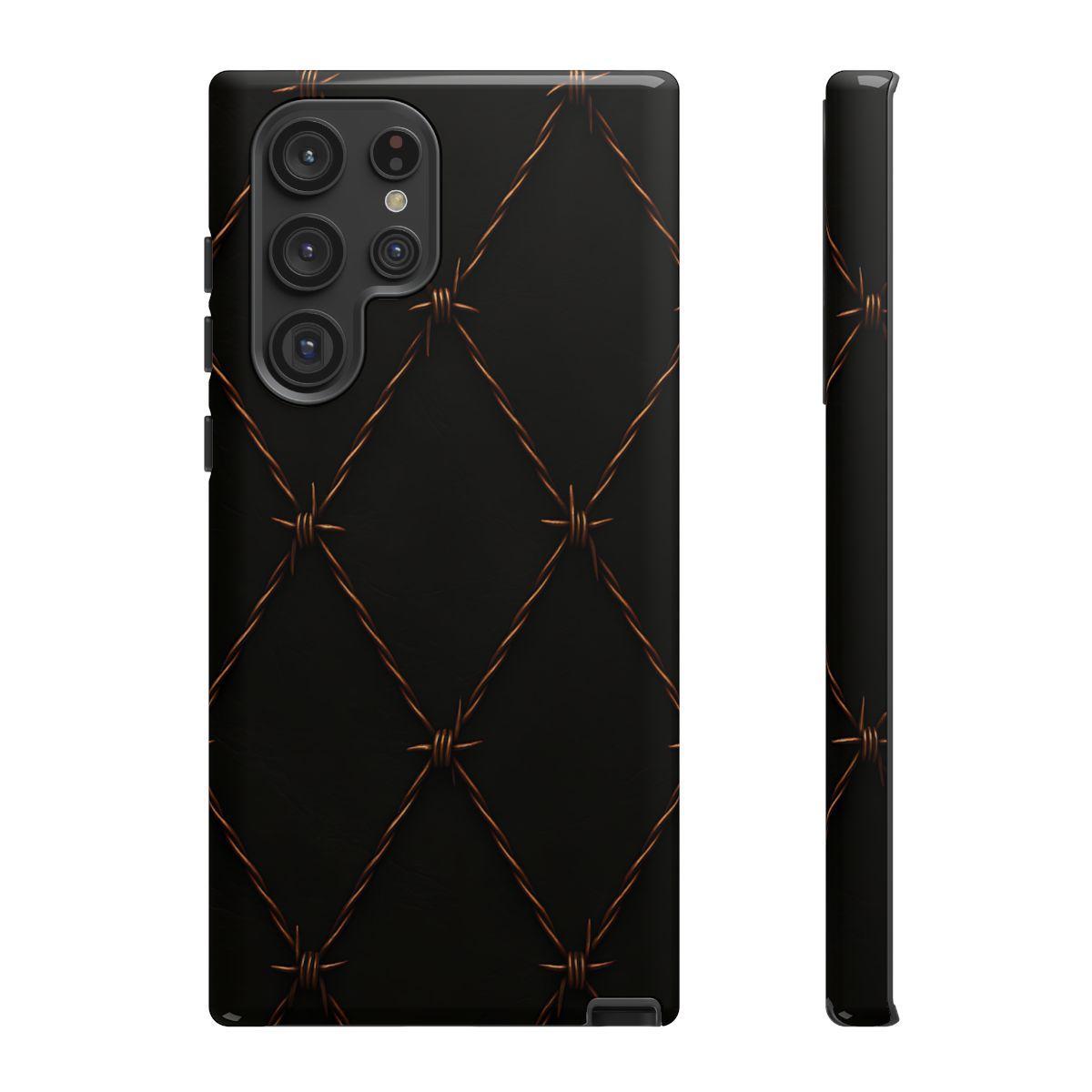 Black Barbed Wire Grid Tough Case