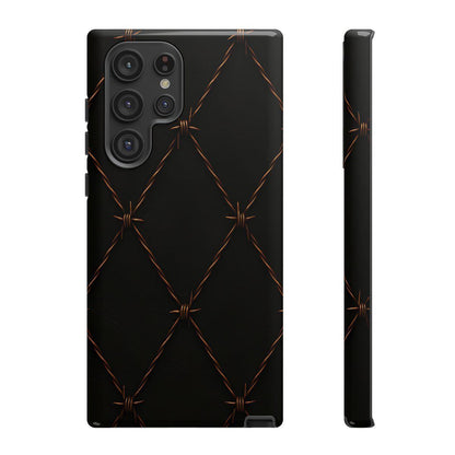 Black Barbed Wire Grid Tough Case