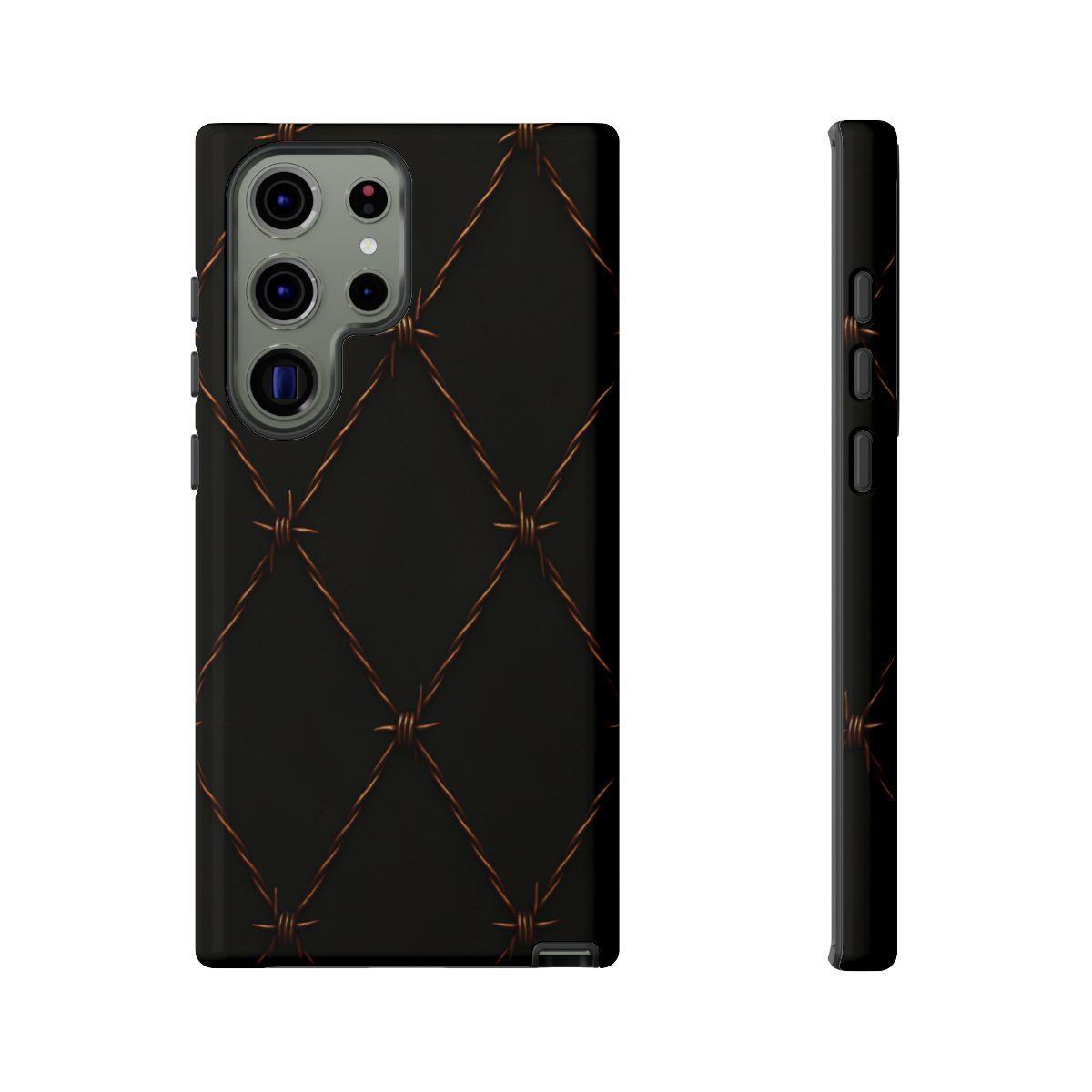 Black Barbed Wire Grid Tough Case