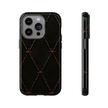 Black Barbed Wire Grid Tough Case