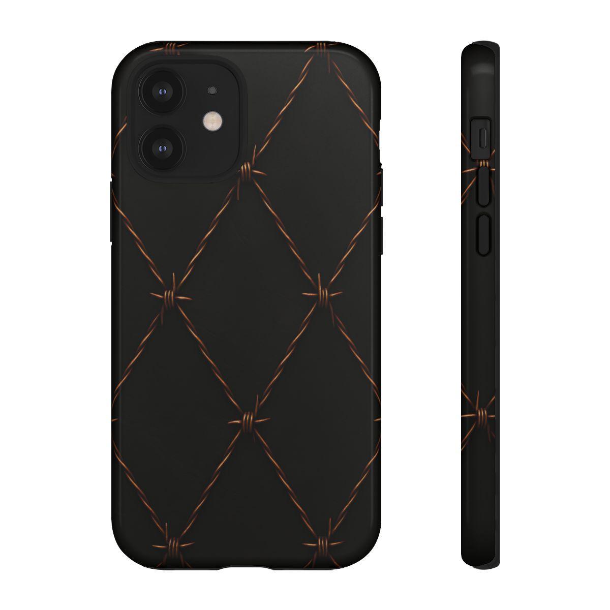 Black Barbed Wire Grid Tough Case