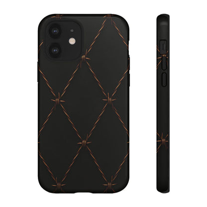 Black Barbed Wire Grid Tough Case