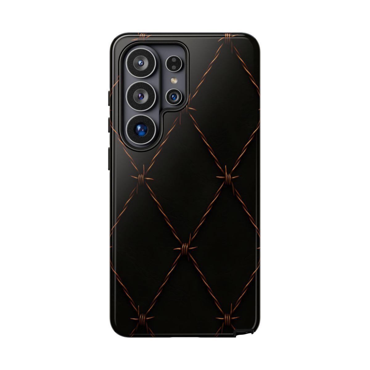Black Barbed Wire Grid Tough Case