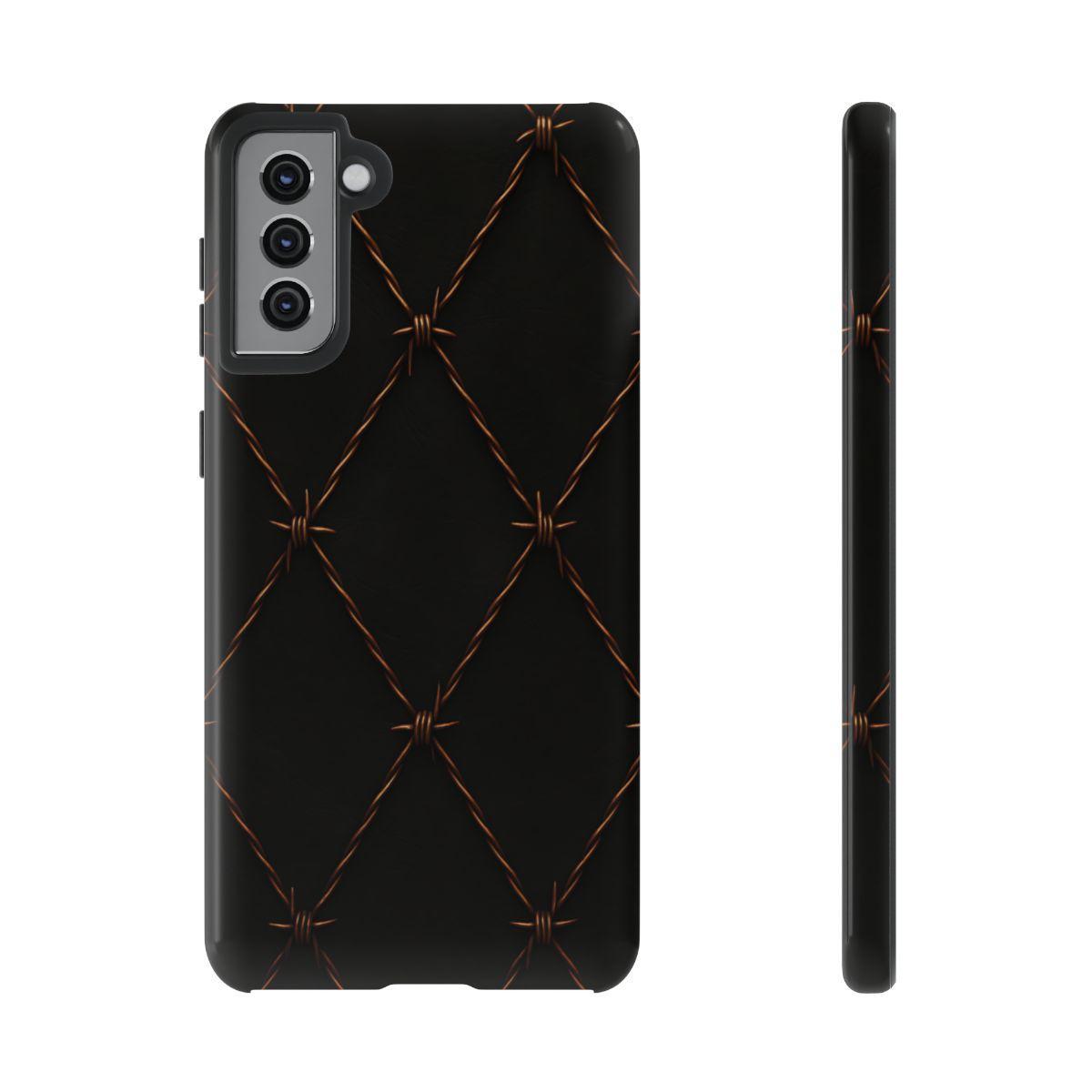 Black Barbed Wire Grid Tough Case