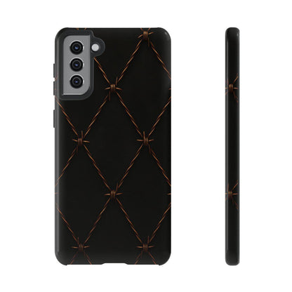 Black Barbed Wire Grid Tough Case