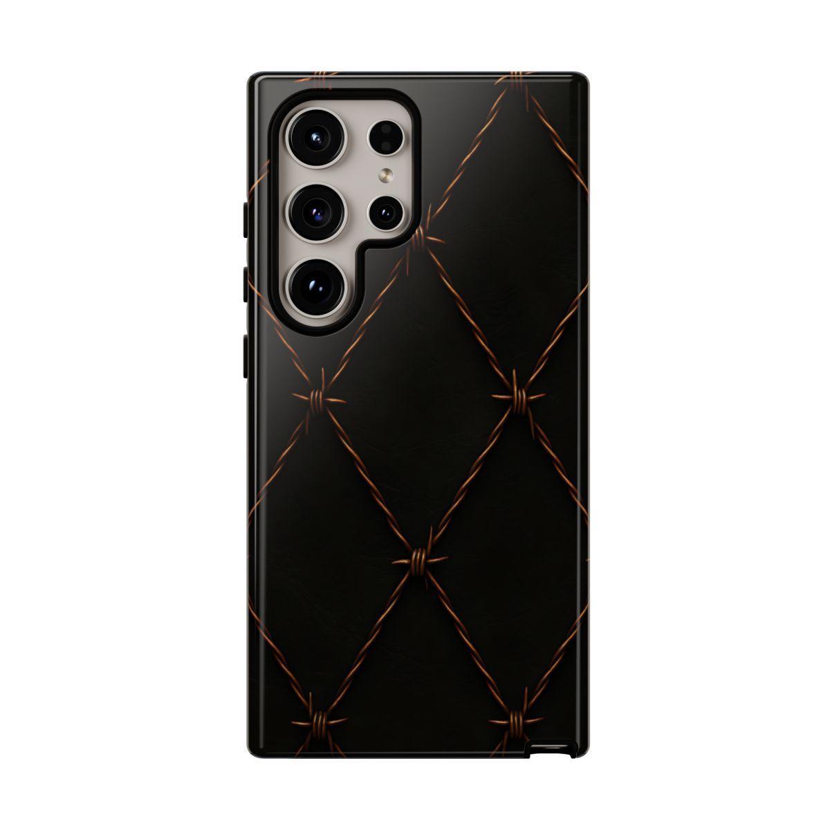 Black Barbed Wire Grid Tough Case