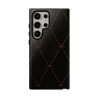 Black Barbed Wire Grid Tough Case