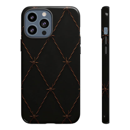 Black Barbed Wire Grid Tough Case