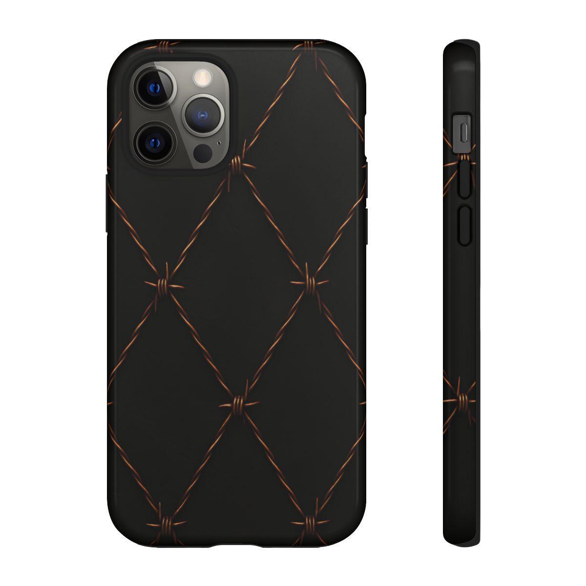 Black Barbed Wire Grid Tough Case