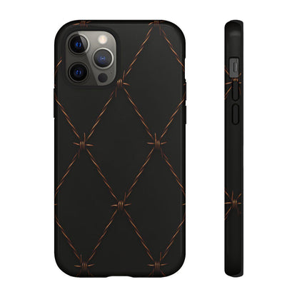 Black Barbed Wire Grid Tough Case