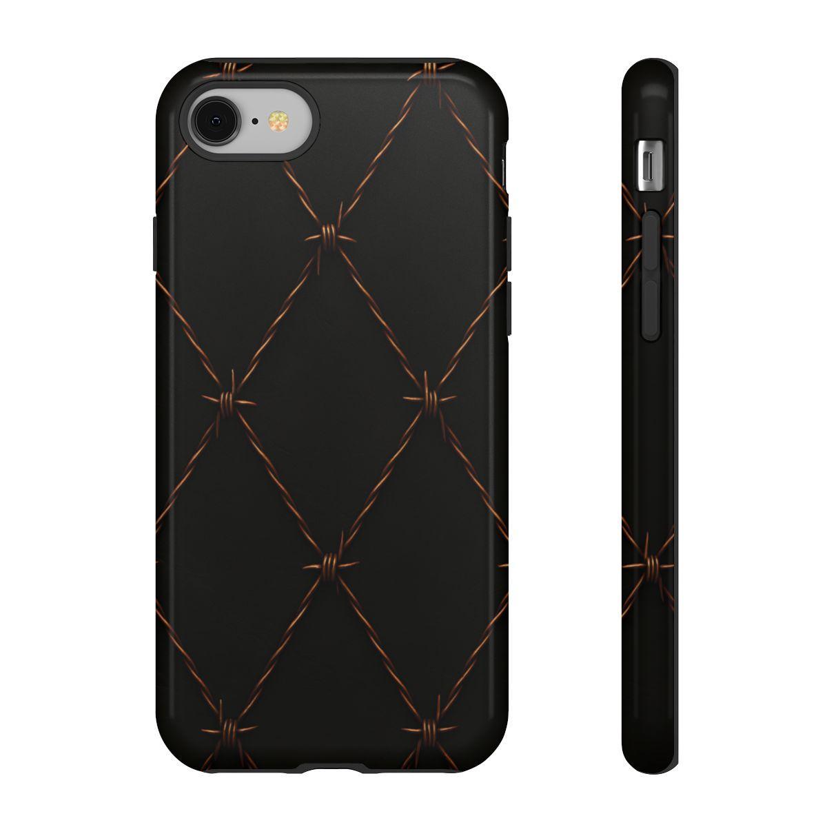 Black Barbed Wire Grid Tough Case
