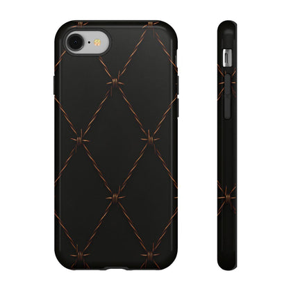 Black Barbed Wire Grid Tough Case