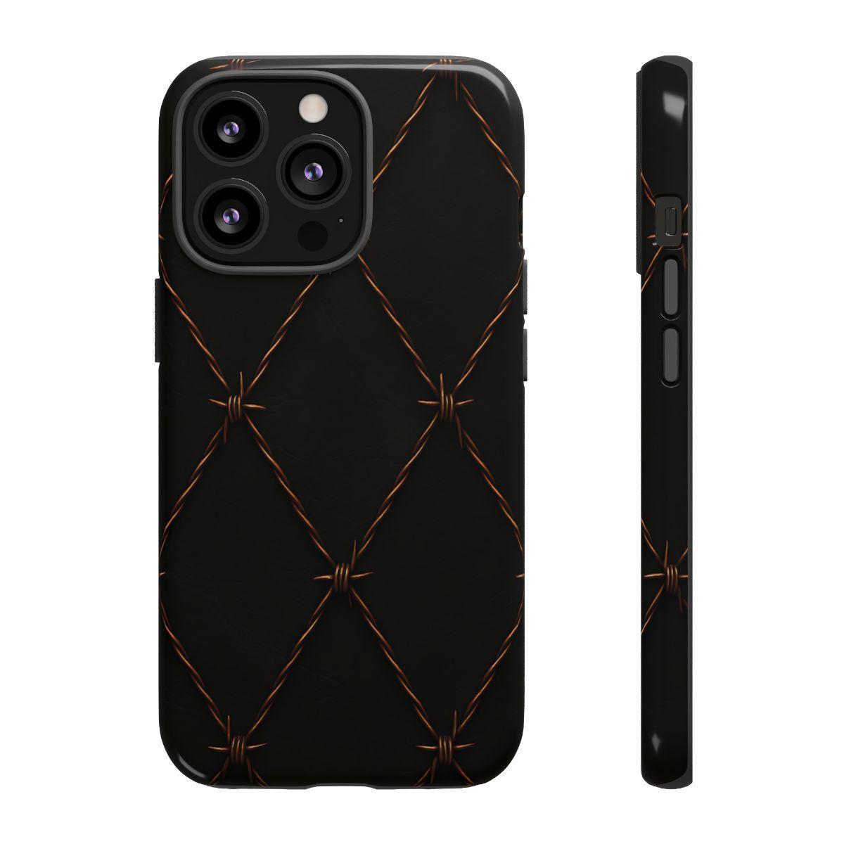 Black Barbed Wire Grid Tough Case