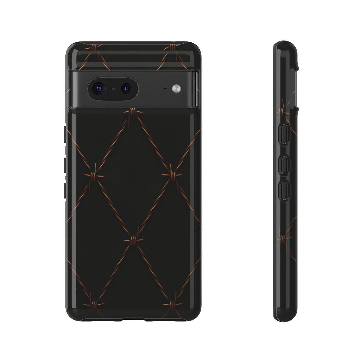Black Barbed Wire Grid Tough Case