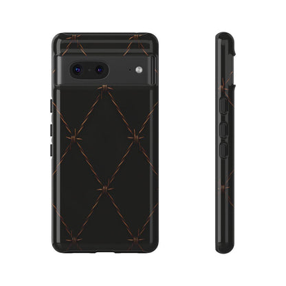 Black Barbed Wire Grid Tough Case