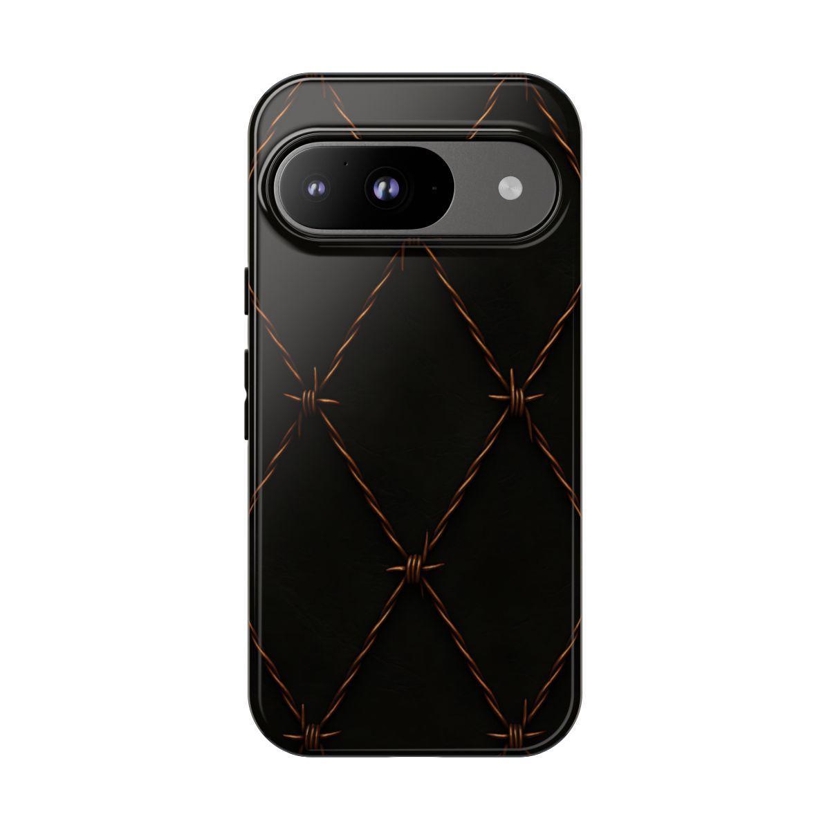 Black Barbed Wire Grid Tough Case