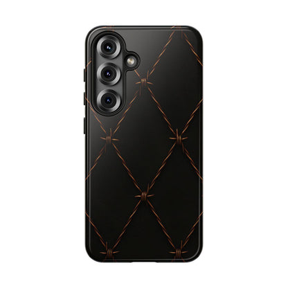 Black Barbed Wire Grid Tough Case