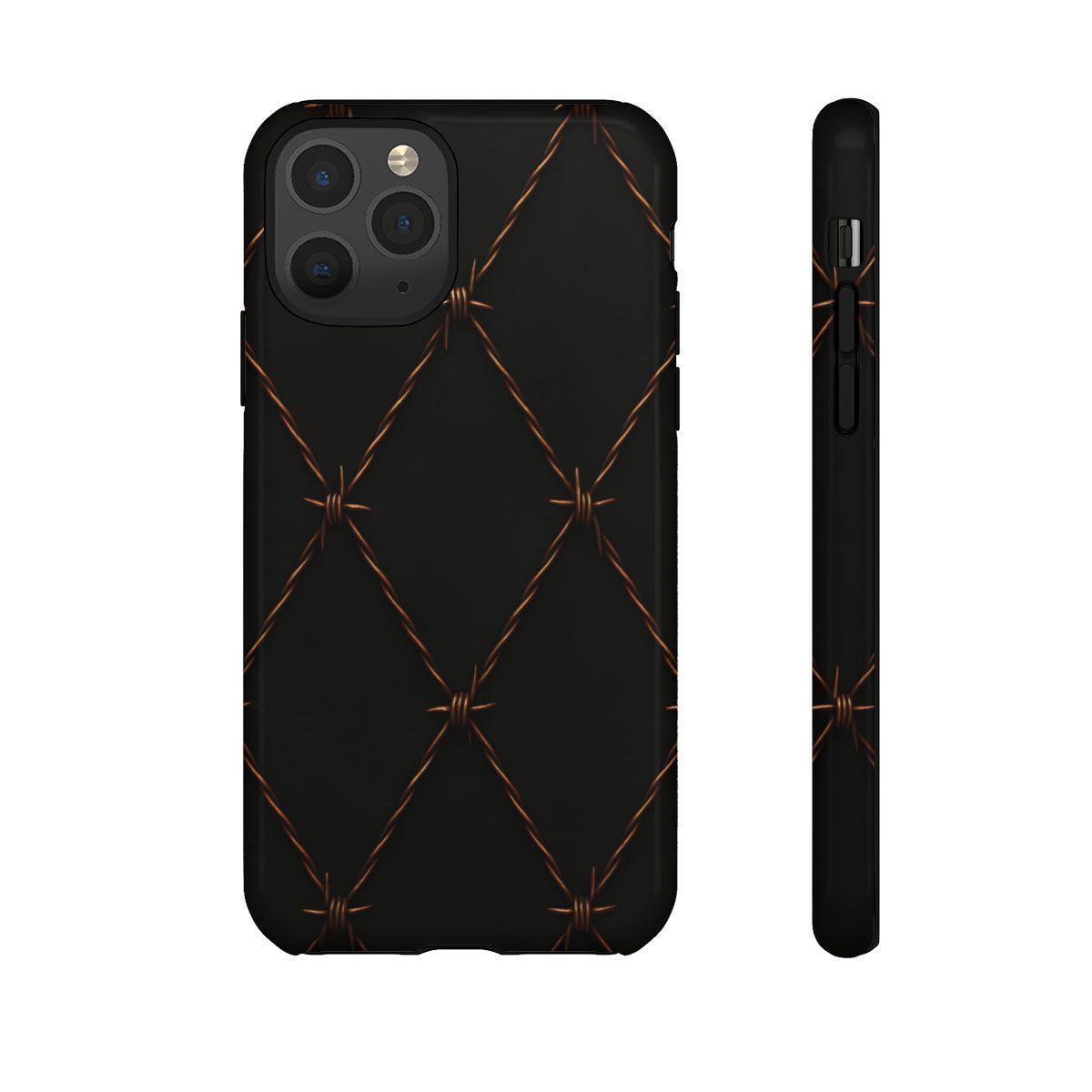 Black Barbed Wire Grid Tough Case