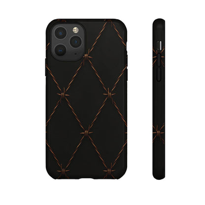 Black Barbed Wire Grid Tough Case