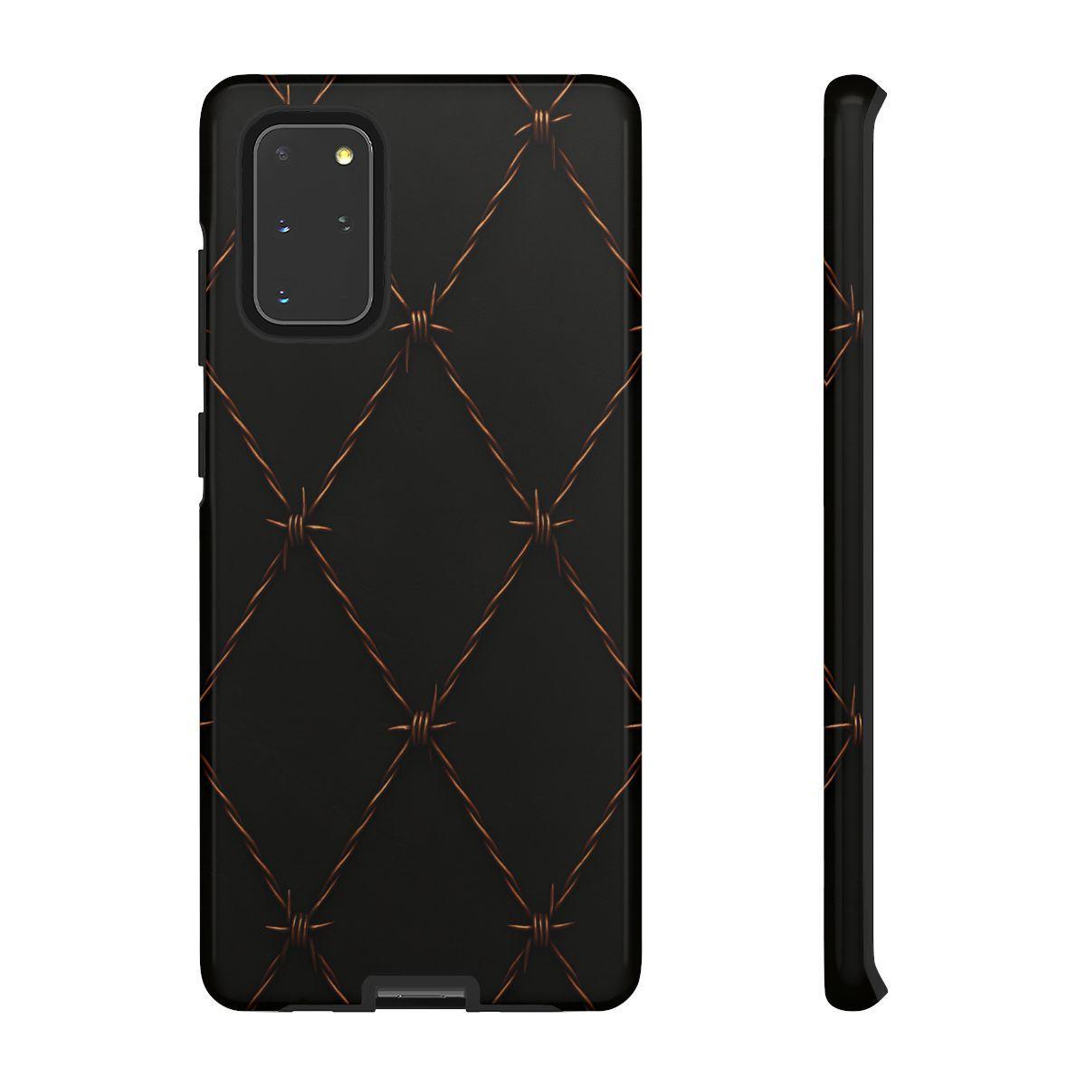 Black Barbed Wire Grid Tough Case
