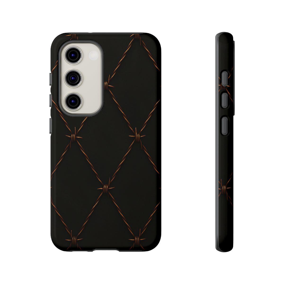 Black Barbed Wire Grid Tough Case