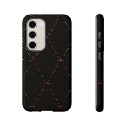 Black Barbed Wire Grid Tough Case