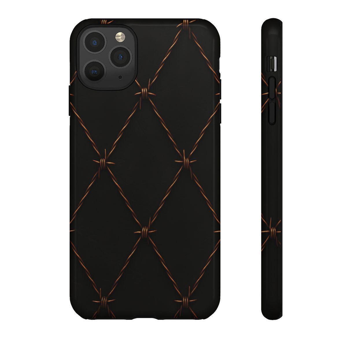 Black Barbed Wire Grid Tough Case