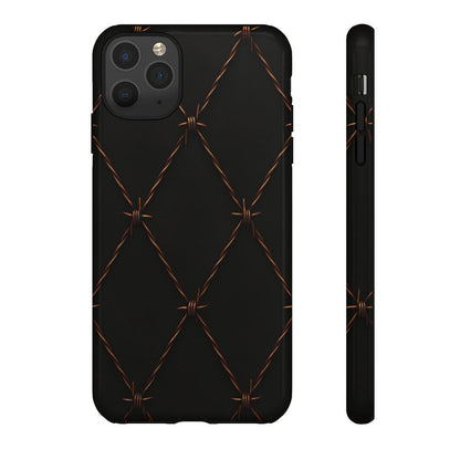 Black Barbed Wire Grid Tough Case
