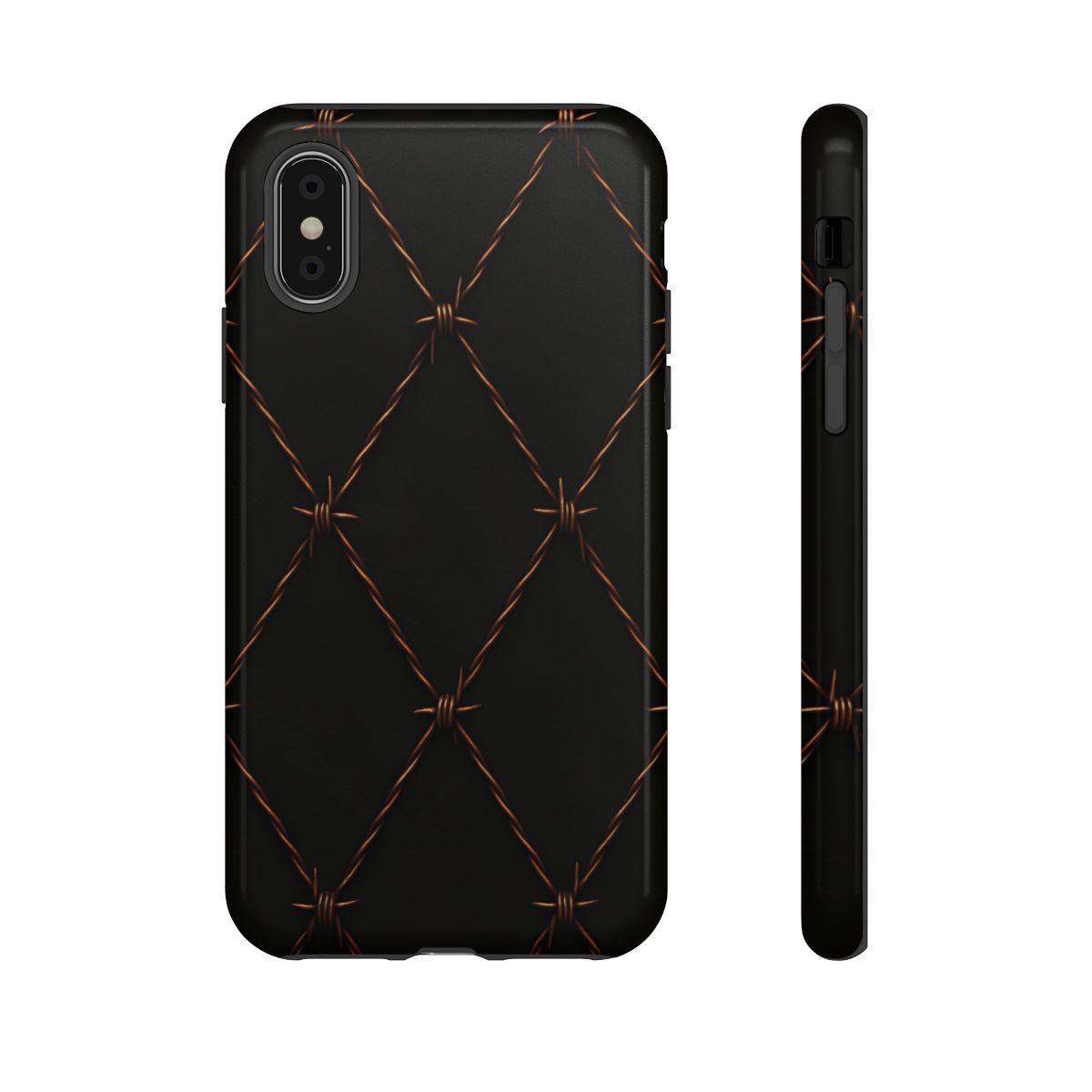 Black Barbed Wire Grid Tough Case