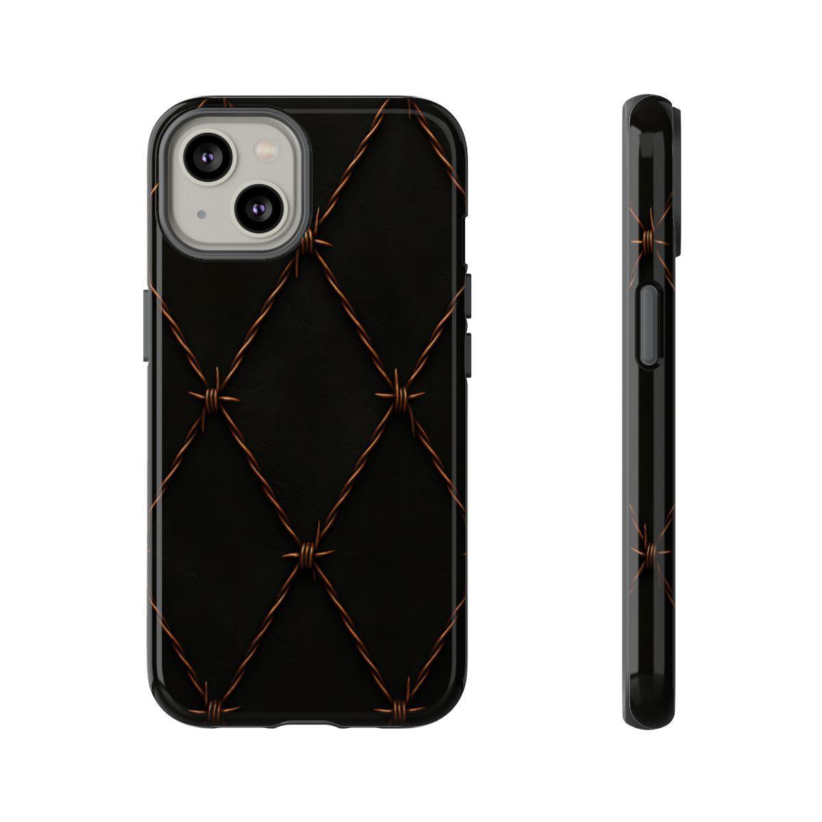 Black Barbed Wire Grid Tough Case