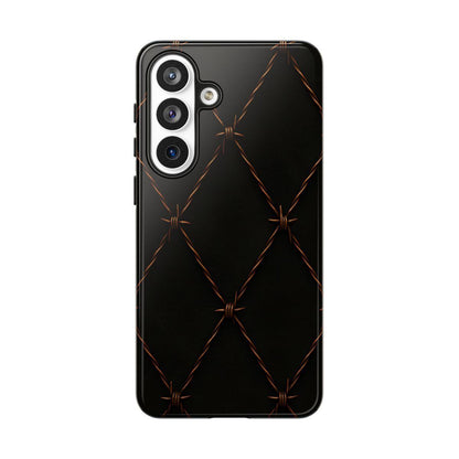 Black Barbed Wire Grid Tough Case