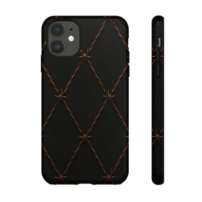 Black Barbed Wire Grid Tough Case