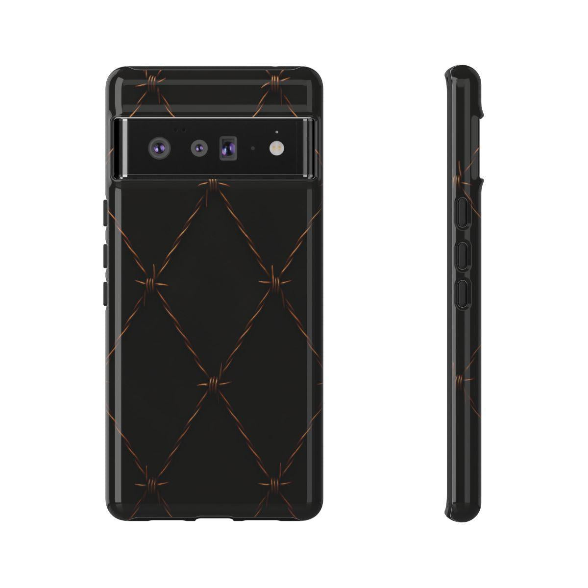 Black Barbed Wire Grid Tough Case