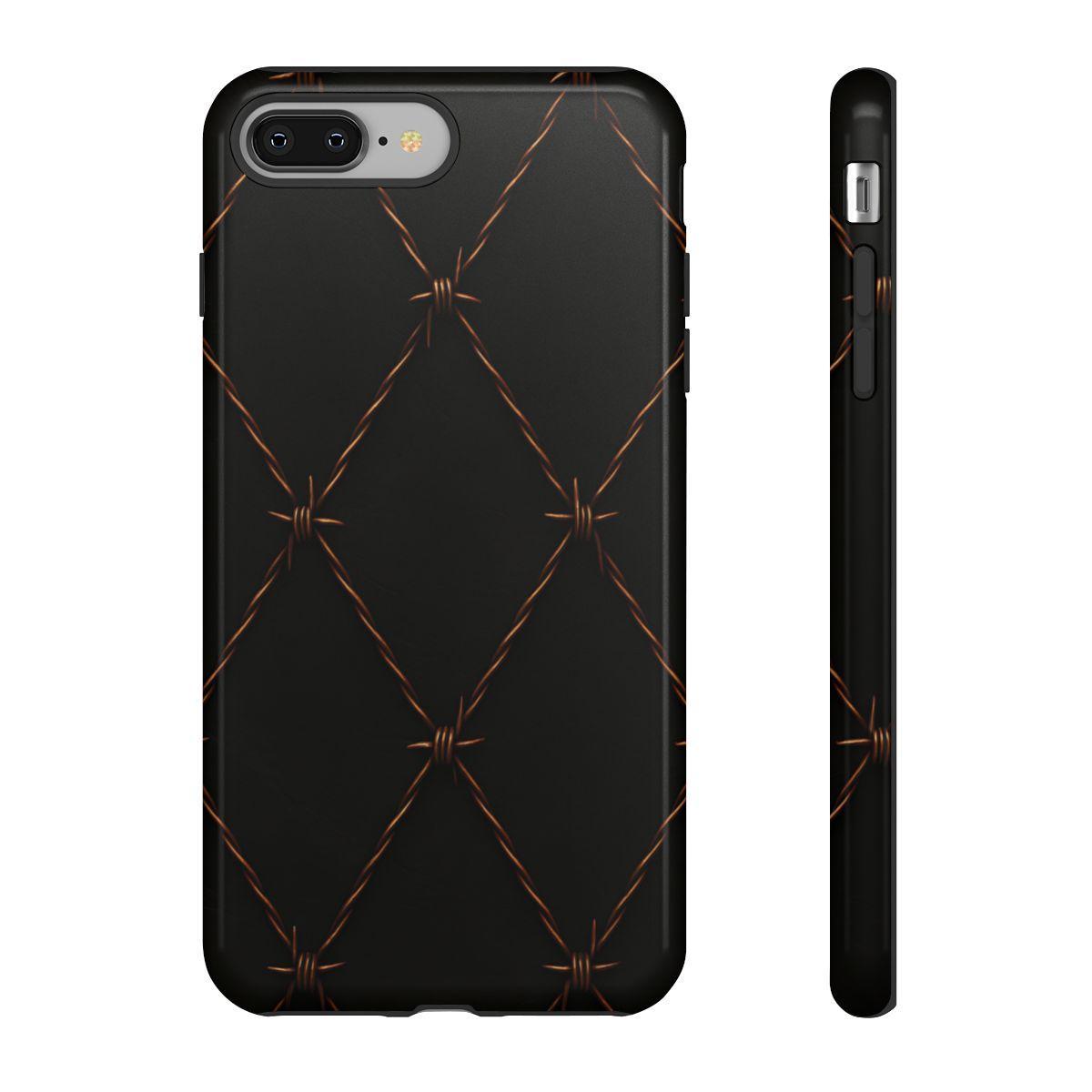 Black Barbed Wire Grid Tough Case
