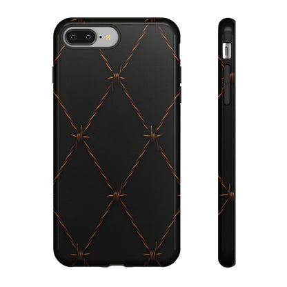 Black Barbed Wire Grid Tough Case