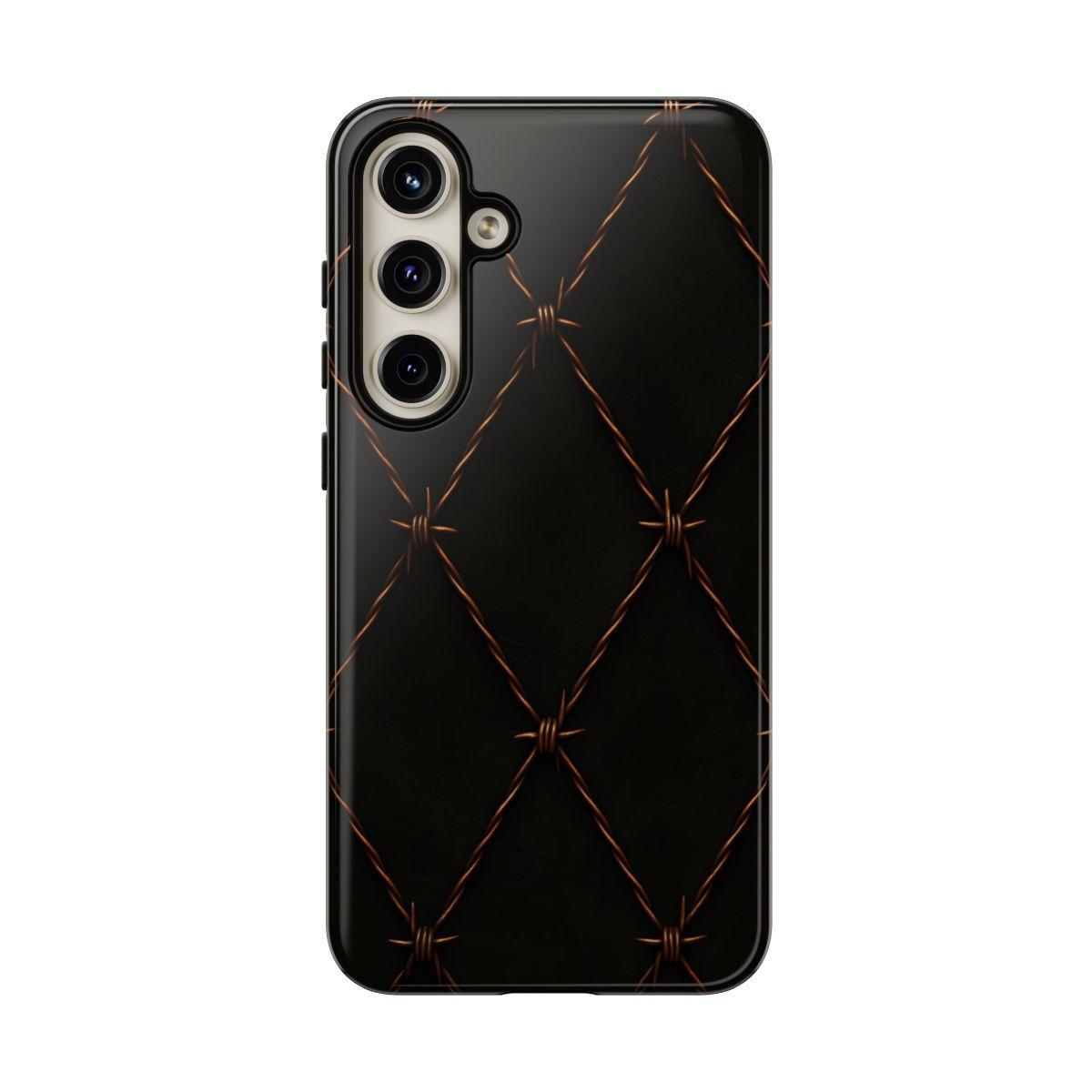 Black Barbed Wire Grid Tough Case