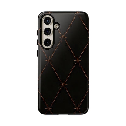 Black Barbed Wire Grid Tough Case