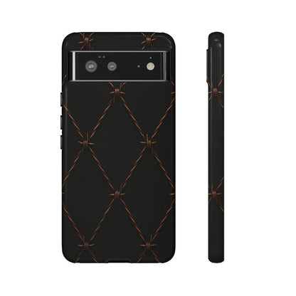 Black Barbed Wire Grid Tough Case