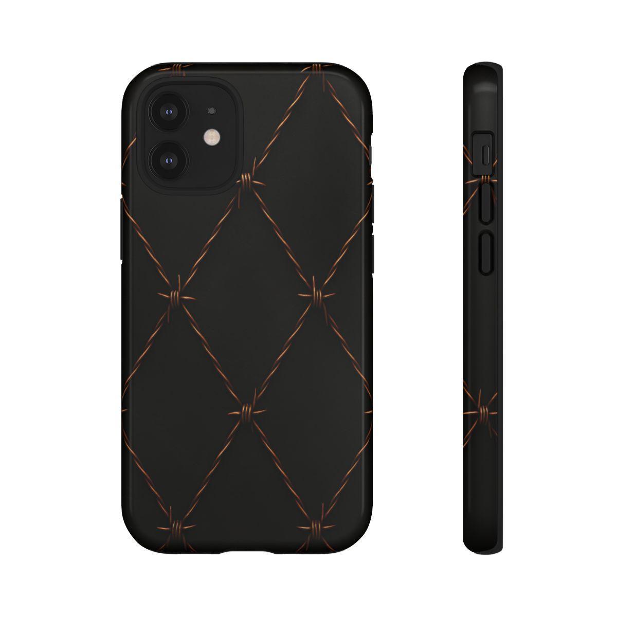 Black Barbed Wire Grid Tough Case