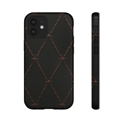 Black Barbed Wire Grid Tough Case