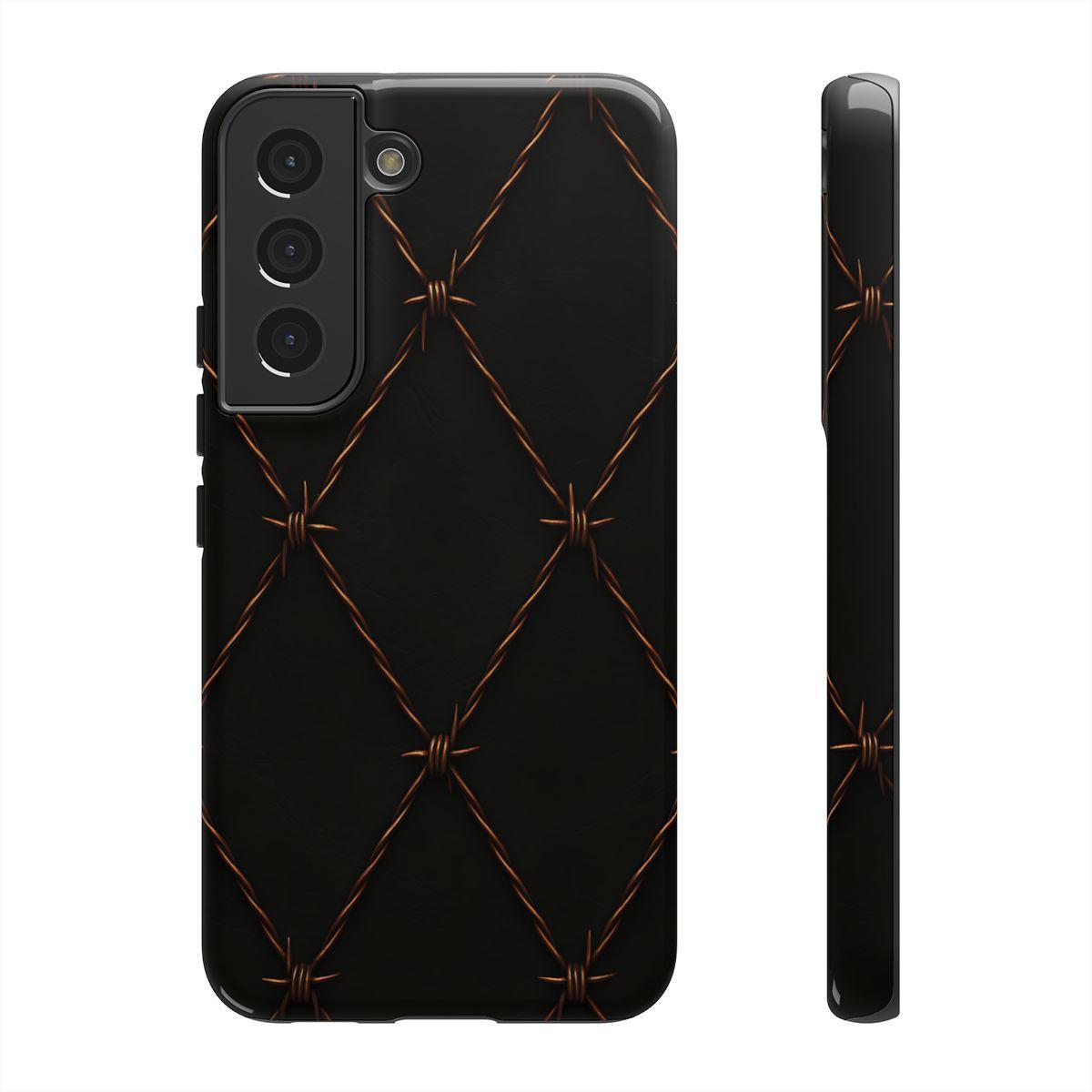 Black Barbed Wire Grid Tough Case