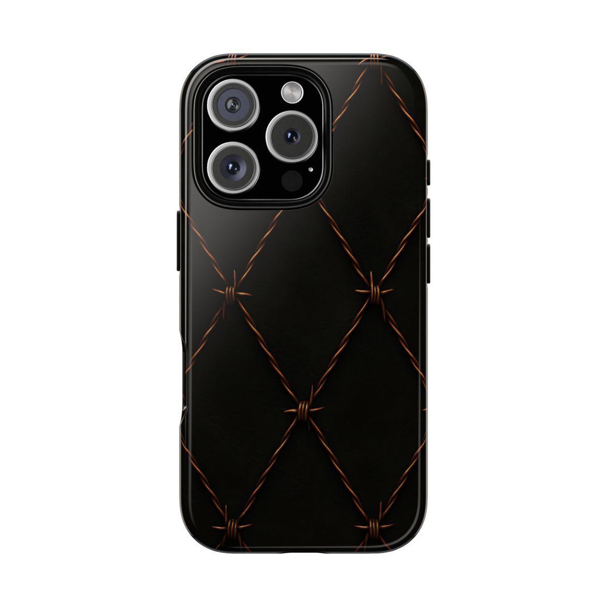 Black Barbed Wire Grid Tough Case