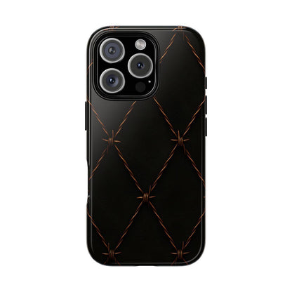 Black Barbed Wire Grid Tough Case