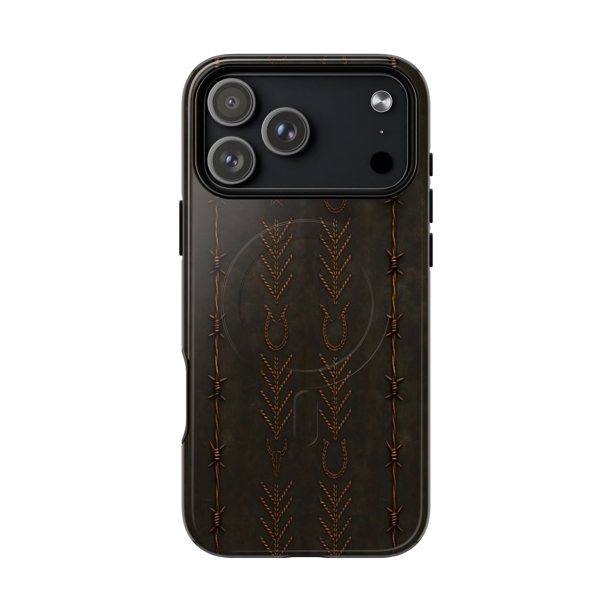 Black + Copper Barbed Wire Stitch Magnetic Case